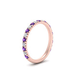 Load image into Gallery viewer, 0.50-ct-simple-pave-wedding-band-with-purple-topaz-in-FDENS1425BGVITO-NL-RG
