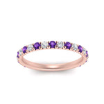 Load image into Gallery viewer, 0.50-ct-simple-pave-wedding-band-with-purple-topaz-in-FDENS1425BGVITO-NL-RG
