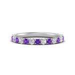 Load image into Gallery viewer, 0.50-ct-simple-pave-wedding-band-with-purple-topaz-in-FDENS1425BGVITO-NL-WG

