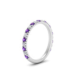 Load image into Gallery viewer, 0.50-ct-simple-pave-wedding-band-with-purple-topaz-in-FDENS1425BGVITO-NL-WG
