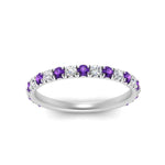 Load image into Gallery viewer, 0.50-ct-simple-pave-wedding-band-with-purple-topaz-in-FDENS1425BGVITO-NL-WG
