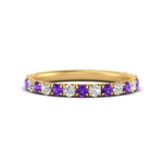 Load image into Gallery viewer, 0.50-ct-simple-pave-wedding-band-with-purple-topaz-in-FDENS1425BGVITO-NL-YG
