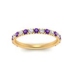 Load image into Gallery viewer, 0.50-ct-simple-pave-wedding-band-with-purple-topaz-in-FDENS1425BGVITO-NL-YG
