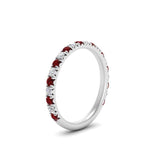 Load image into Gallery viewer, 0.50-ct-simple-pave-wedding-band-with-ruby-in-FDENS1425BGRUDR-NL-WG
