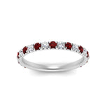Load image into Gallery viewer, 0.50-ct-simple-pave-wedding-band-with-ruby-in-FDENS1425BGRUDR-NL-WG
