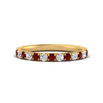 Load image into Gallery viewer, 0.50-ct-simple-pave-wedding-band-with-ruby-in-FDENS1425BGRUDR-NL-YG
