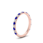 Load image into Gallery viewer, 0.50-ct-simple-pave-wedding-band-with-sapphire-in-FDENS1425BGSABL-NL-RG
