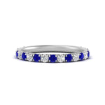 Load image into Gallery viewer, 0.50-ct-simple-pave-wedding-band-with-sapphire-in-FDENS1425BGSABL-NL-WG
