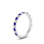 Load image into Gallery viewer, 0.50-ct-simple-pave-wedding-band-with-sapphire-in-FDENS1425BGSABL-NL-WG
