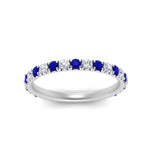 Load image into Gallery viewer, 0.50-ct-simple-pave-wedding-band-with-sapphire-in-FDENS1425BGSABL-NL-WG
