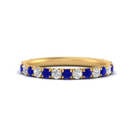 Load image into Gallery viewer, 0.50-ct-simple-pave-wedding-band-with-sapphire-in-FDENS1425BGSABL-NL-YG
