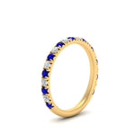 Load image into Gallery viewer, 0.50-ct-simple-pave-wedding-band-with-sapphire-in-FDENS1425BGSABL-NL-YG
