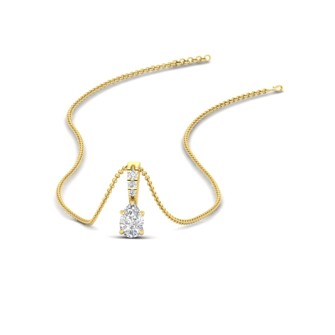 Pear Shaped Pavé Diamond Bail Pendant