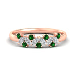 Load image into Gallery viewer, 0.50-ct-vintage-emerald-wedding-bands-for-women-in-rose-gold-fdw2308gemgrsleep-0.50ct-nl-rg
