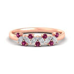 Load image into Gallery viewer, 0.50-ct-vintage-pink-sapphire-wedding-bands-for-women-in-rose-gold-fdw2308gsadrpisleep-0.50ct-nl-rg
