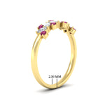 Load image into Gallery viewer, 0.50-ct-vintage-pink-sapphire-wedding-bands-for-women-in-yellow-gold-fdw2308gsadrpiangle2-0.50ct-nl-yg-hw

