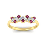 Load image into Gallery viewer, 0.50-ct-vintage-pink-sapphire-wedding-bands-for-women-in-yellow-gold-fdw2308gsadrpiangle5-0.50ct-nl-yg

