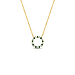 Load image into Gallery viewer, 0.50-ct.-circle-emerald-anniversary-pendant-in-FDPD11271GEMGR-0.50CT -NL-YG
