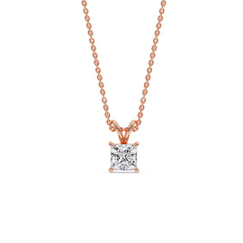 Princess Cut Solitaire Necklace