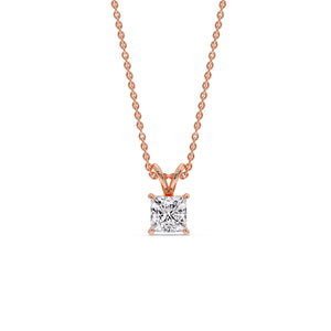 Princess Cut Solitaire Necklace