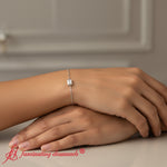 Load image into Gallery viewer, 0.50-ct.-emerald-diamond-bezel-set-chain-bracelet-in-white-gold-FDBRC11133EM-0.50CT-WG-model