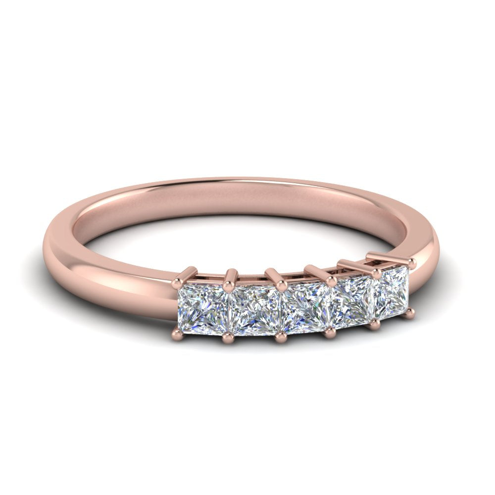 0.50-ct.-princess-cut-5-stone-anniversary-band-in-rose-gold-FD8008PRB 0.50CT-NL-RG