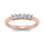 Load image into Gallery viewer, 0.50-ct.-princess-cut-5-stone-anniversary-band-in-rose-gold-FD8008PRB 0.50CT-NL-RG
