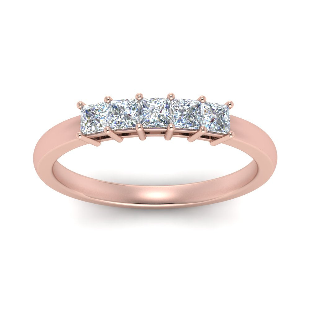 0.50-ct.-princess-cut-5-stone-anniversary-band-in-rose-gold-FD8008PRB 0.50CT-NL-RG