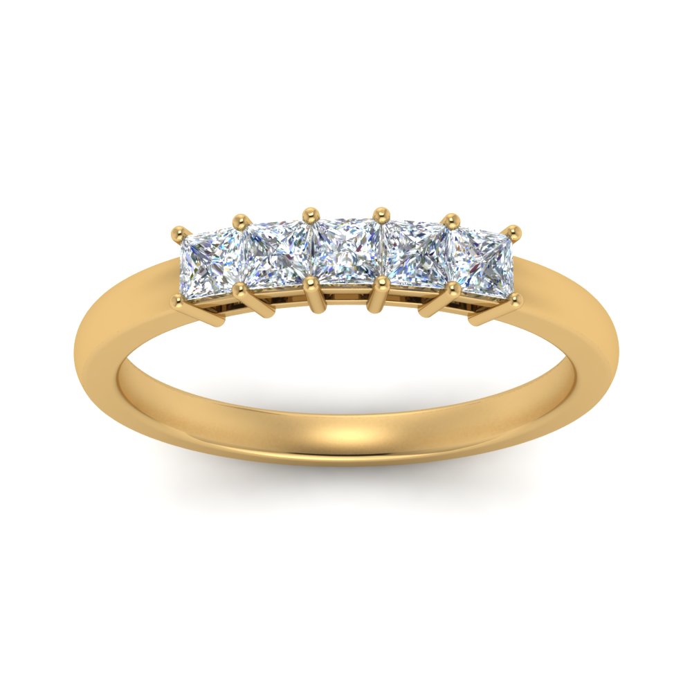 0.50-ct.-princess-cut-5-stone-anniversary-band-in-yellow-gold-FD8008PRB 0.50CT-NL-YG