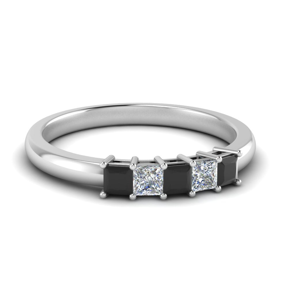 0.50-ct.-princess-cut-5-stone-anniversary-band-with-black-diamond-in-white-gold-FD8008PRB 0.50CTGBLACK-NL-WG