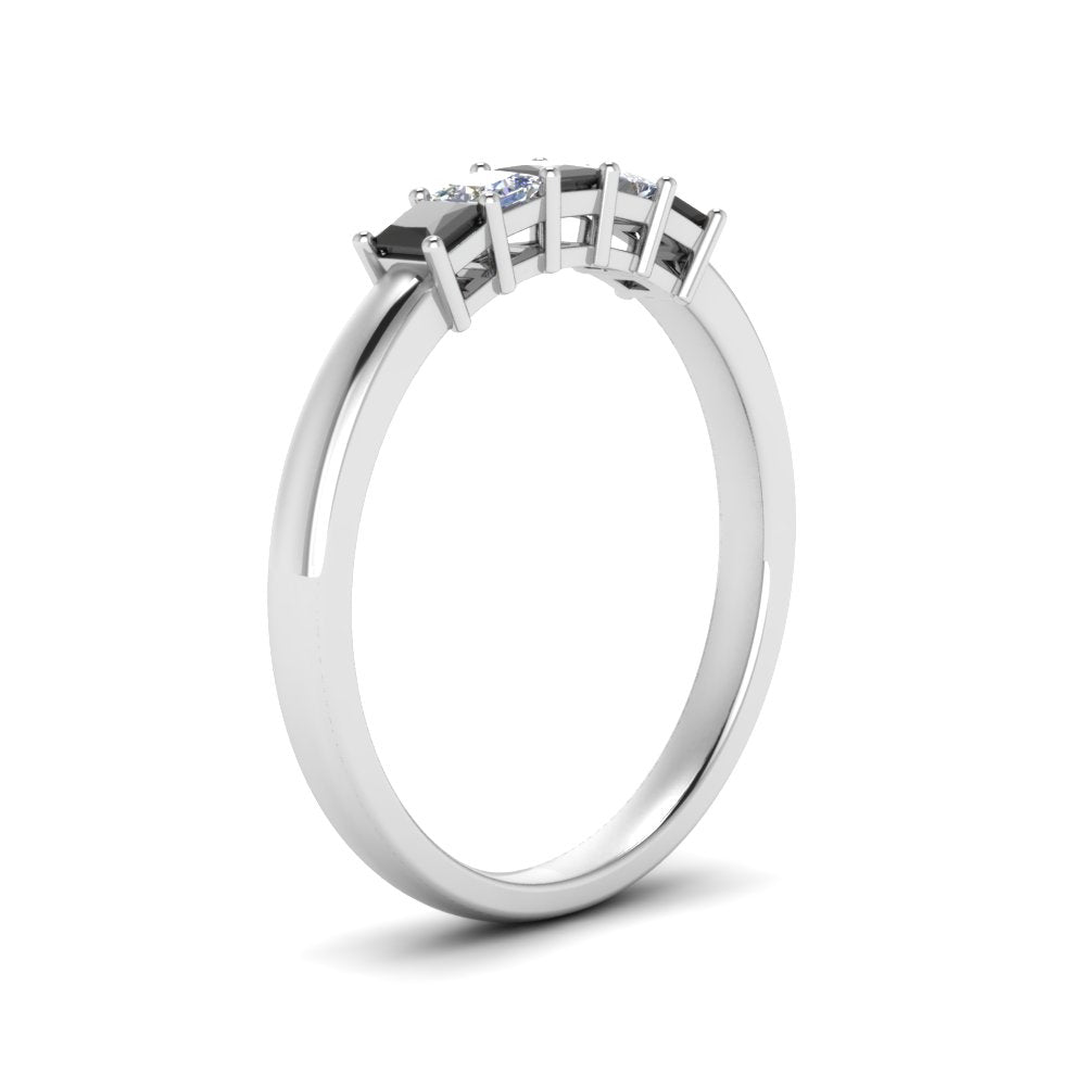 0.50-ct.-princess-cut-5-stone-anniversary-band-with-black-diamond-in-white-gold-FD8008PRB 0.50CTGBLACK-NL-WG