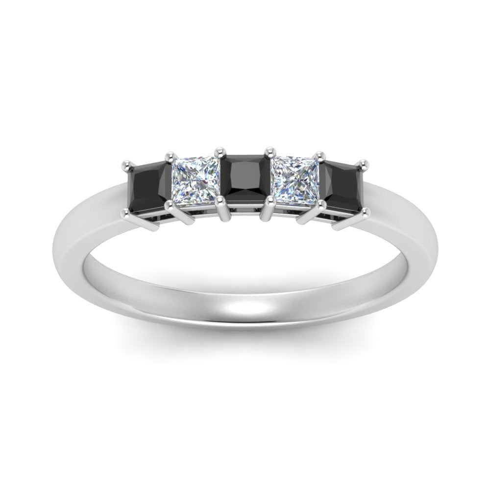 0.50-ct.-princess-cut-5-stone-anniversary-band-with-black-diamond-in-white-gold-FD8008PRB 0.50CTGBLACK-NL-WG