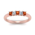 Load image into Gallery viewer, 0.50-ct.-princess-cut-5-stone-anniversary-band-with-orange-sapphire-in-rose-gold-FD8008PRB 0.50CTGSAOR-NL-RG
