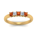 Load image into Gallery viewer, 0.50-ct.-princess-cut-5-stone-anniversary-band-with-orange-sapphire-in-yellow-gold-FD8008PRB 0.50CTGSAOR-NL-YG
