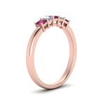 Load image into Gallery viewer, 0.50-ct.-princess-cut-5-stone-anniversary-band-with-pink-sapphire-in-rose-gold-FD8008PRB 0.50CTGSADRPI-NL-RG
