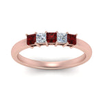 Load image into Gallery viewer, 0.50-ct.-princess-cut-5-stone-anniversary-band-with-ruby-in-rose-gold-FD8008PRB 0.50CTGRUDR-NL-RG
