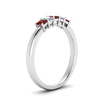 Load image into Gallery viewer, 0.50-ct.-princess-cut-5-stone-anniversary-band-with-ruby-in-white-gold-FD8008PRB 0.50CTGRUDR-NL-WG

