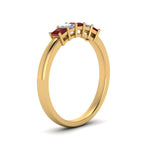Load image into Gallery viewer, 0.50-ct.-princess-cut-5-stone-anniversary-band-with-ruby-in-yellow-gold-FD8008PRB 0.50CTGRUDR-NL-YG
