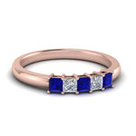 Load image into Gallery viewer, 0.50-ct.-princess-cut-5-stone-anniversary-band-with-sapphire-in-rose-gold-FD8008PRB 0.50CTGSABL-NL-RG
