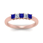 Load image into Gallery viewer, 0.50-ct.-princess-cut-5-stone-anniversary-band-with-sapphire-in-rose-gold-FD8008PRB 0.50CTGSABL-NL-RG
