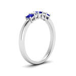 Load image into Gallery viewer, 0.50-ct.-princess-cut-5-stone-anniversary-band-with-sapphire-in-white-gold-FD8008PRB 0.50CTGSABL-NL-WG
