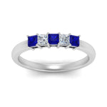 Load image into Gallery viewer, 0.50-ct.-princess-cut-5-stone-anniversary-band-with-sapphire-in-white-gold-FD8008PRB 0.50CTGSABL-NL-WG
