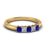 Load image into Gallery viewer, 0.50-ct.-princess-cut-5-stone-anniversary-band-with-sapphire-in-yellow-gold-FD8008PRB 0.50CTGSABL-NL-YG
