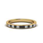 Load image into Gallery viewer, 0.50-ct.-princess-cut-channel-wedding-ring-for-her-with-black-diamond-in-14K-yellow-gold-FD8382-0.50CTBGBLACK-NL-YG