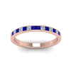 Load image into Gallery viewer, 0.50-ct.-princess-cut-diamond-channel-wedding-ring-for-her-with-blue-sapphire-in-14K-rose-gold-FD8382-0.50CTBGSABLANGLE5-NL-RG