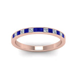 Load image into Gallery viewer, 0.50-ct.-princess-cut-diamond-channel-wedding-ring-for-her-with-blue-sapphire-in-18K-rose-gold-FD8382-0.50CTBGSABLANGLE5-NL-RG