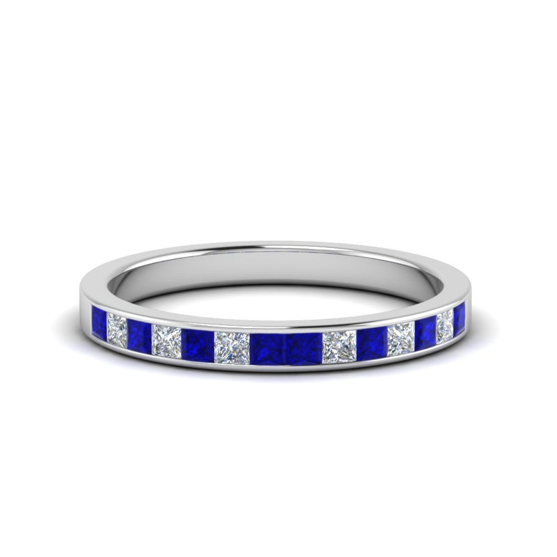 0.50-ct.-princess-cut-diamond-channel-wedding-ring-for-her-with-blue-sapphire-in-18K-white-gold-FD8382-0.50CTBGSABL-NL-WG