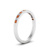 Load image into Gallery viewer, 0.50-ct.-princess-cut-diamond-channel-wedding-ring-for-her-with-orange-sapphire-in-18K-white-gold-FD8382-0.50CTBGSAORANGLE2-NL-WG
