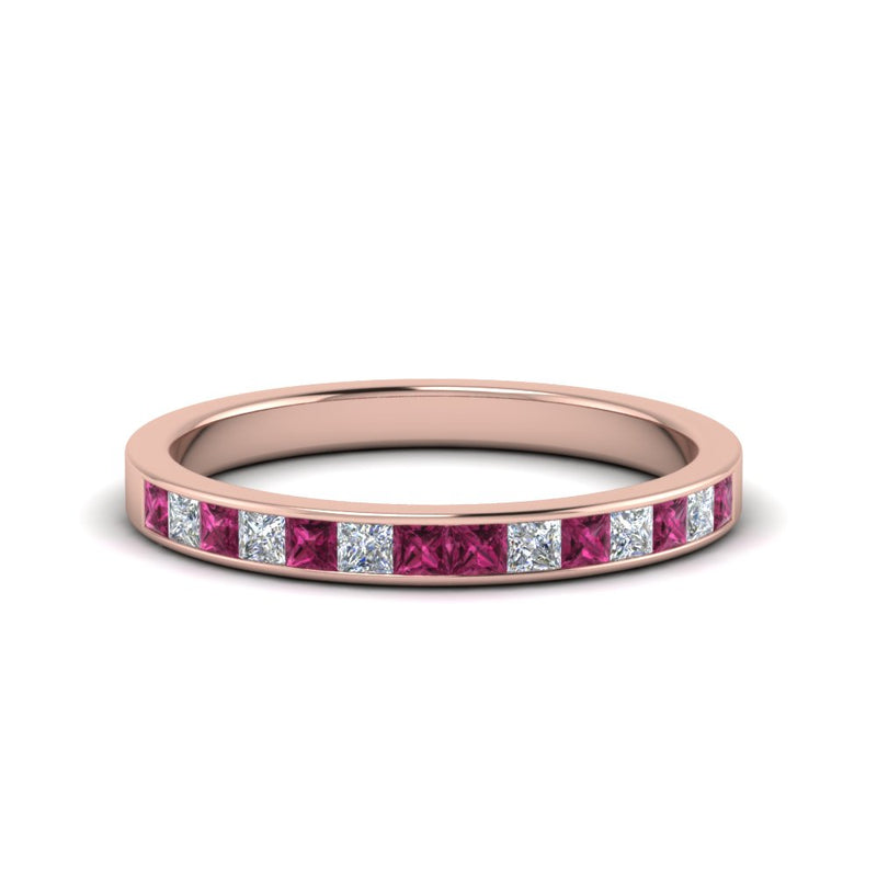 0.50-ct.-princess-cut-diamond-channel-wedding-ring-for-her-with-pink-sapphire-in-14K-rose-gold-FD8382-0.50CTBGSADRPI-NL-RG