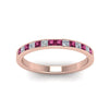 Load image into Gallery viewer, 0.50-ct.-princess-cut-diamond-channel-wedding-ring-for-her-with-pink-sapphire-in-14K-rose-gold-FD8382-0.50CTBGSADRPIANGLE5-NL-RG